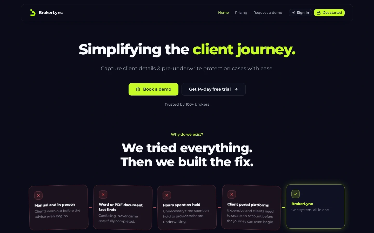 Partner website home page