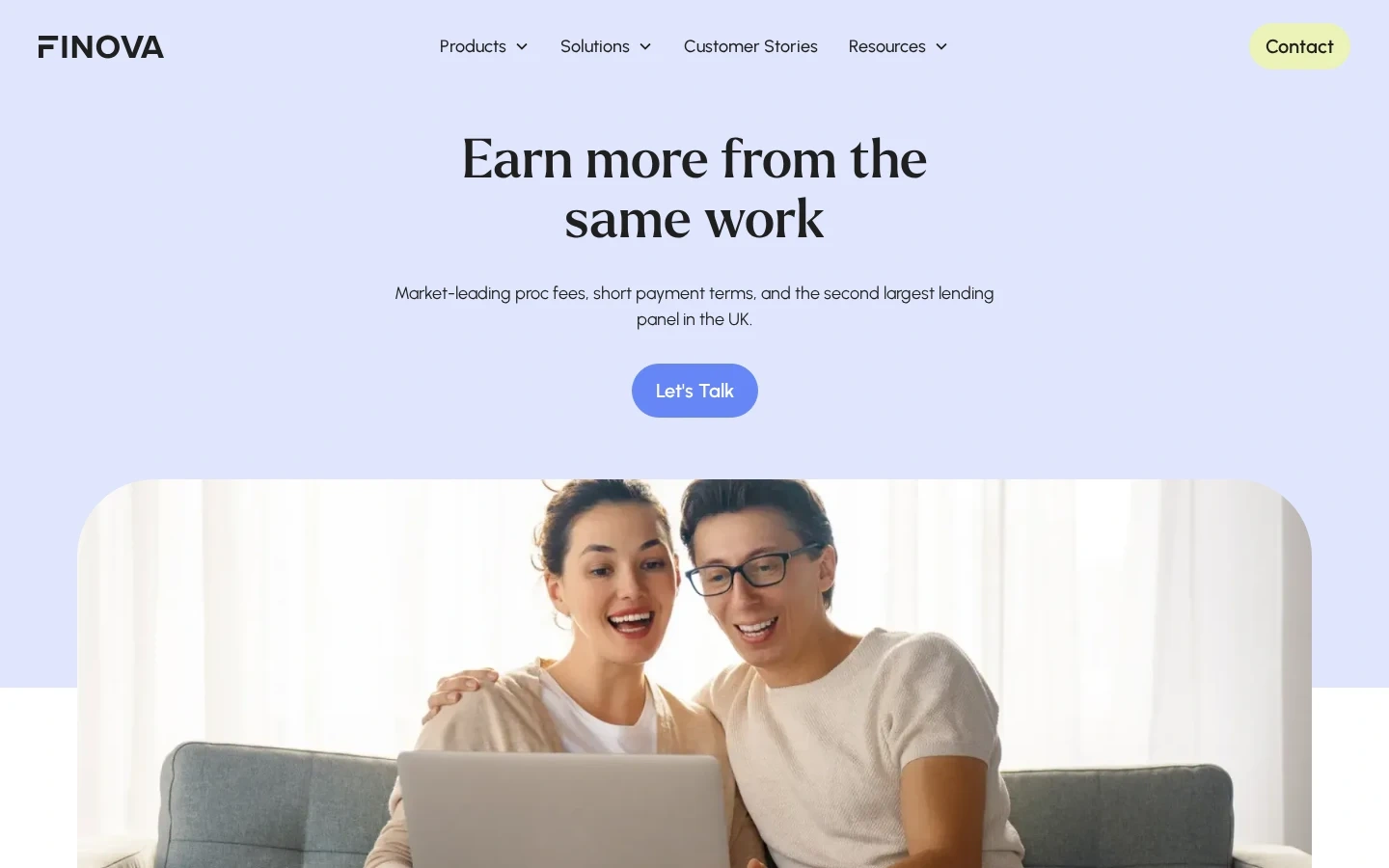 Partner website home page