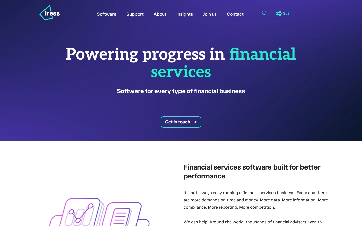 Partner website home page