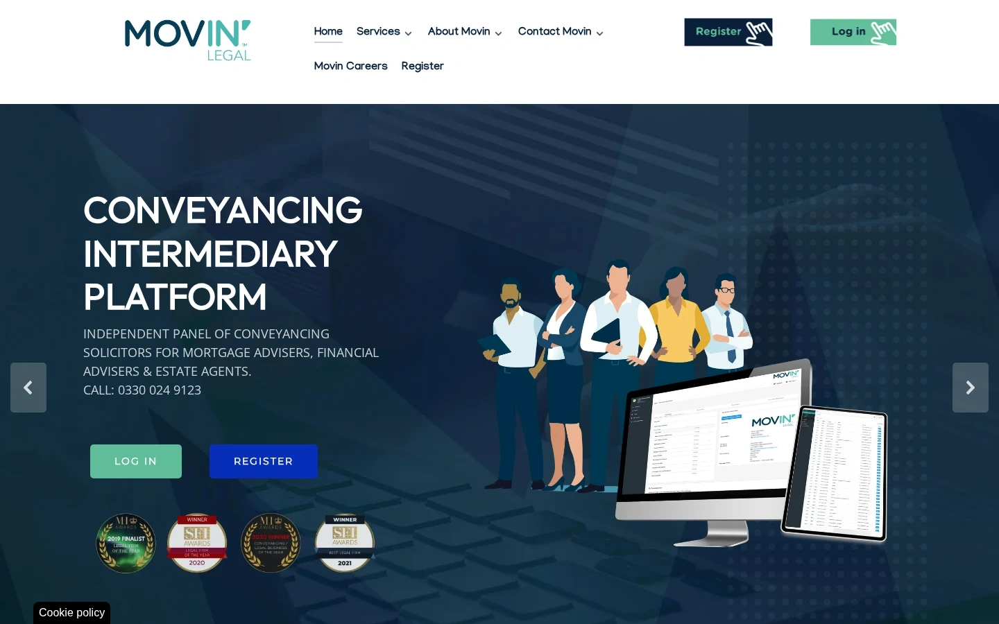 Partner website home page