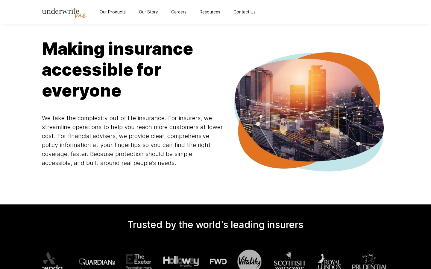 Partner website home page